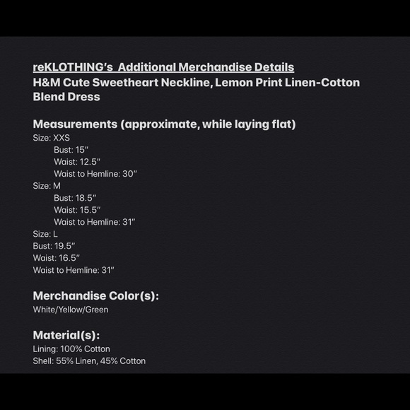 SOLD! H&M Linen-blend Lemon-print Midi Dress - Picture 15 of 16